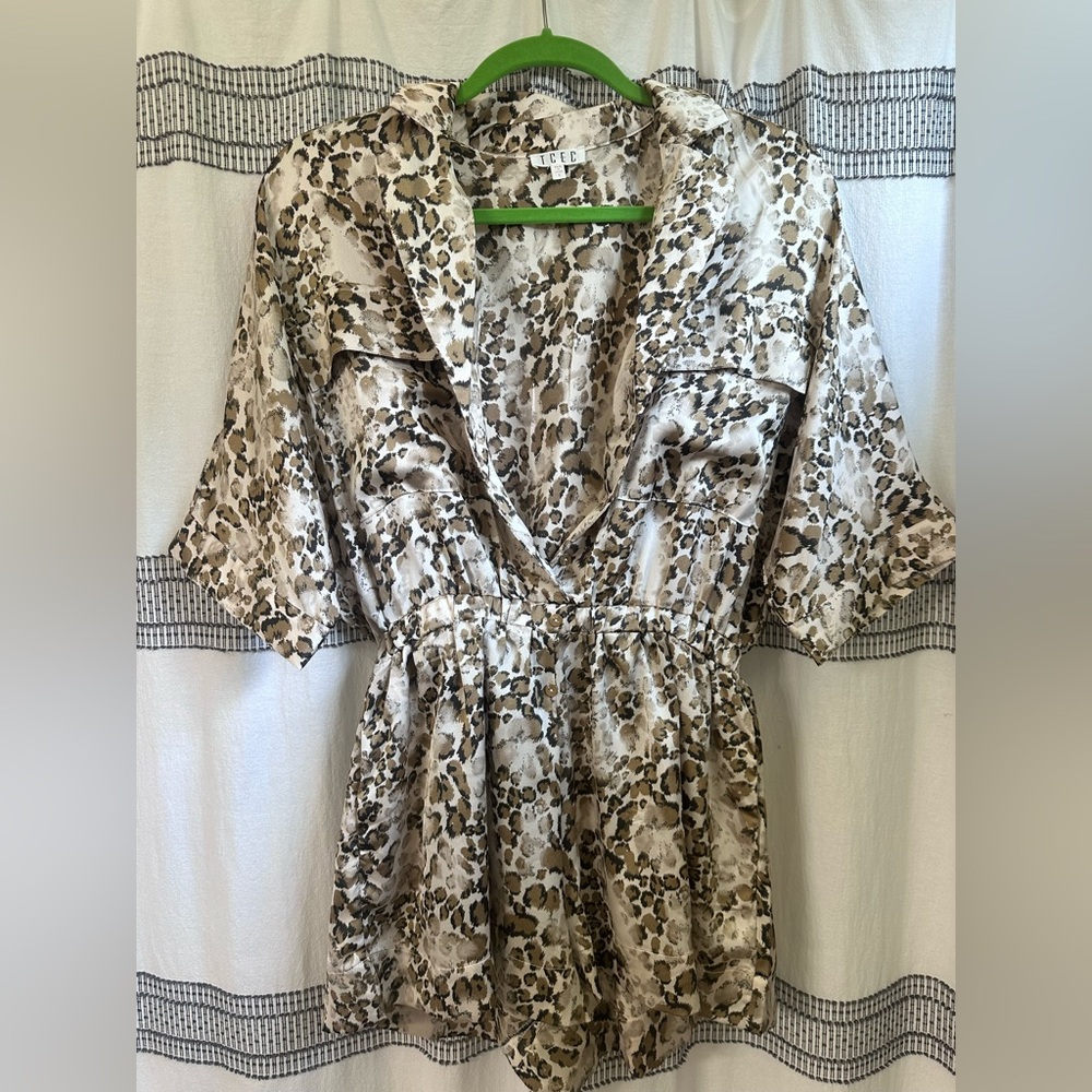 TCEC Animal Print V-Neck Romper
